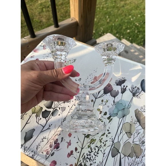 Lot Of 2 Villeroy Boch Lead Crystal Candle Holder - Picture 7 of 15